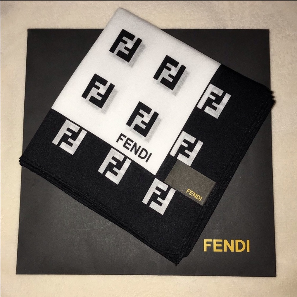 Fendi black and white scarf